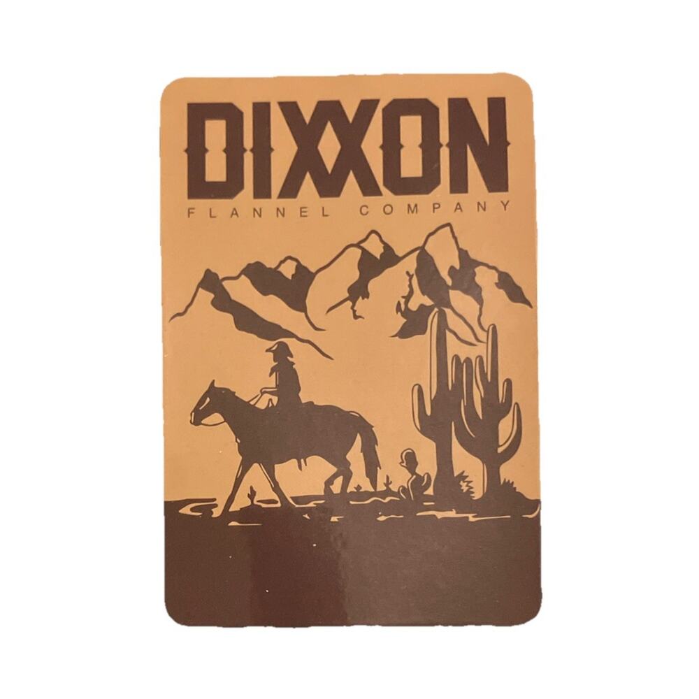 Dixxon Flannel Co. Wild West Sticker Tan And Brown Cowboy Cactus Horse Arizona